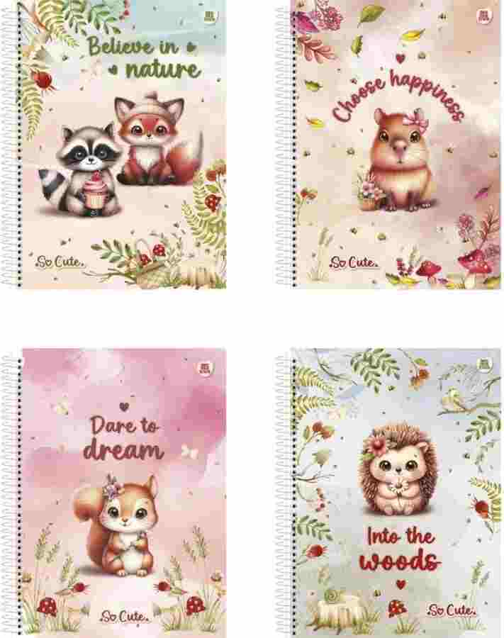 CADERNO ESPIRAL 1/4 C.D.SO CUTE 